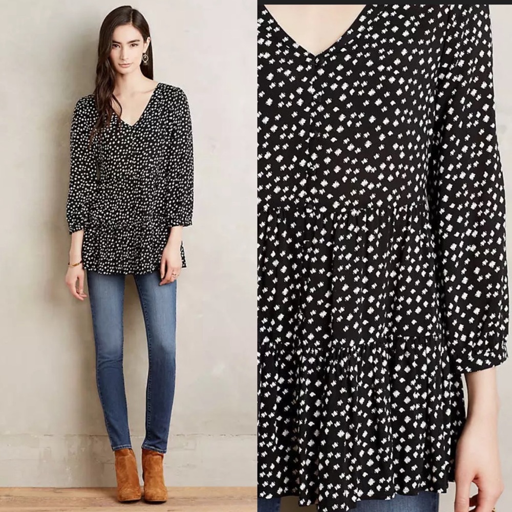 Anthropologie Maeve Lila Tiered Tunic Top - Picture 15 of 15